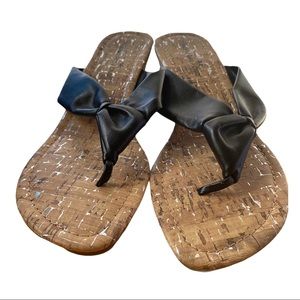 Montego Bay Club slide cork wedge thong sandals 8